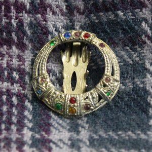 Vintage Silver-tone Rhinestone Scarf or Fur Clip